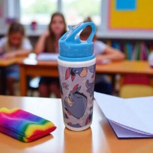 Botella de Aluminio con Tapa Bombilla de 600 ml